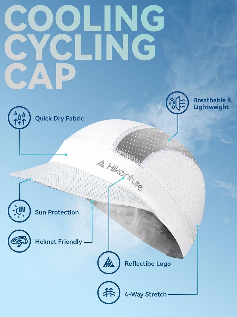 HIKENTURE Cycling Cap,Cooling Skull Cap Bike Hat with Sun Visor, Summer Breathable Helmet Liner Biking Cap for Men Women - Image 5